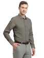 Turtle Men 100% Cotton Slim Fit Grey Printed Full Sleeve Formal Shirt