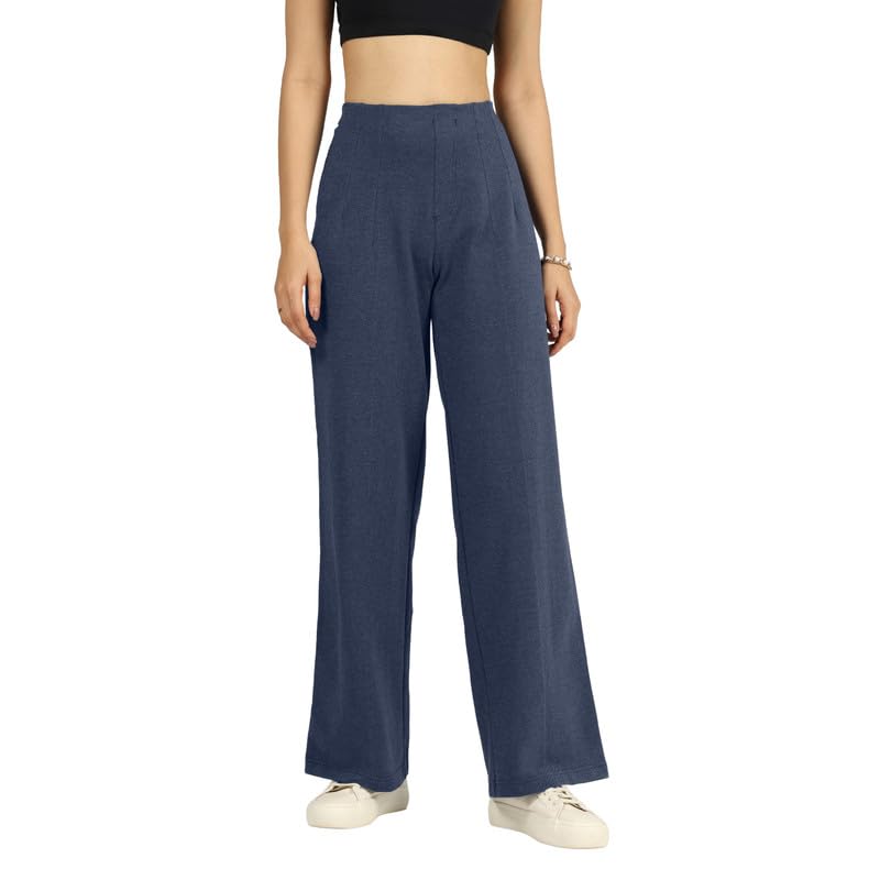 Work-to-Wine Twill Wide Dart Pants | Insanely Breathable | Elasticated Waistband | 2 Pockets | Mock Fly | Wide Silhouette | Styl