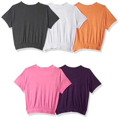 T2F Girls Cotton Printed Regular Fit Crop Top (Pack of 5)