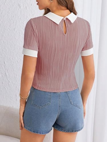 Leriya Fashion Regular Fit Tops For Jeans For Women | Korean Trendy Casual Top | Stylish Collared T-Shirt For Women | Oversized