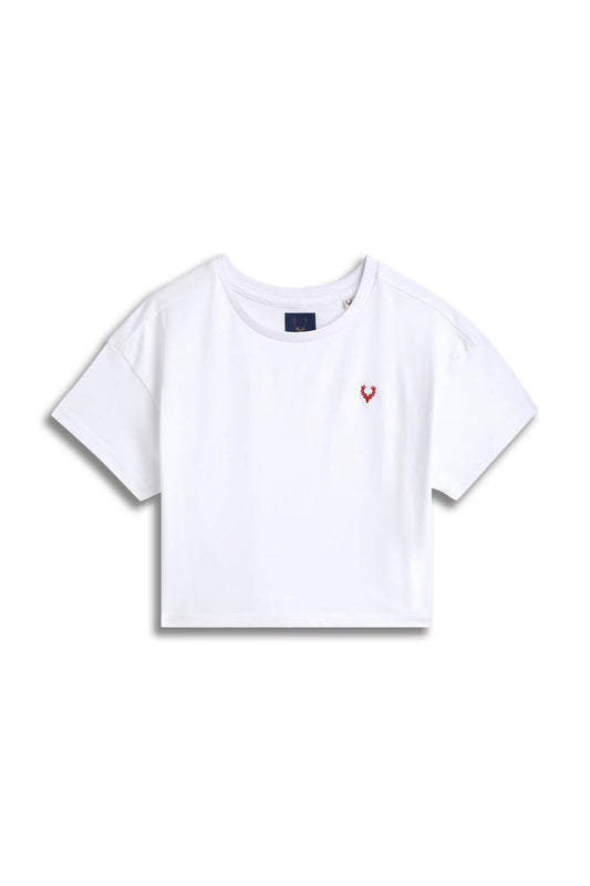 Allen Solly Girls Solid Casual Cotton Polyester Round Neck T-Shirt
