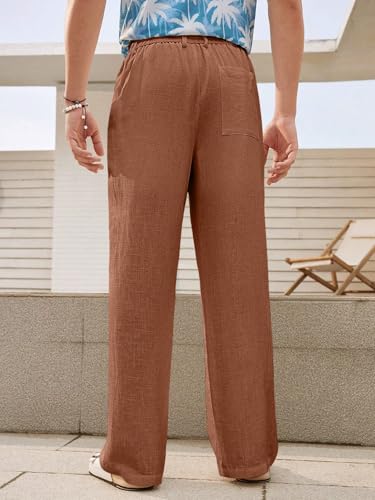 Greciilooks Trouser Pant For Men | Loose Fit Man Track Pants | Formal Causal Regular & Relaxed Cargo | Summer| Stretchable Brown