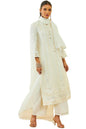 Soch Womens Off White Georgette All-Over Embroidered Palazzo Suit Set With Dupatta