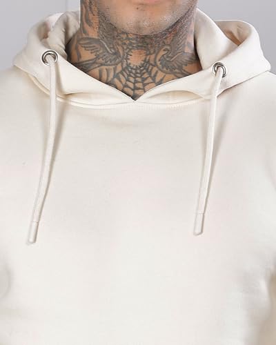 ADRO Men's Printed Hoodie, Cotton, Size 48, White Sand, Model H24-M-PLN-WS
