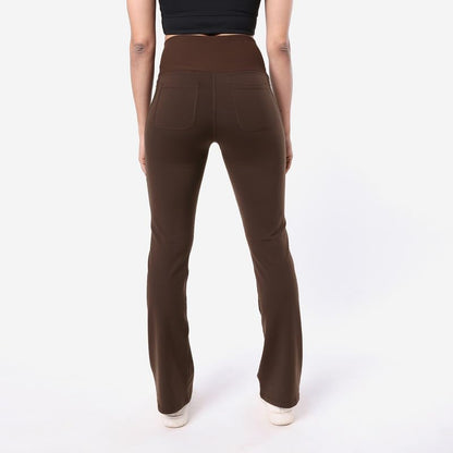 BlissClub Ultimate Flare Pants for Women Upto 54 ft | Ribbed Waistband, 4 Pockets | High Waist Trousers and Formal Pants for Of