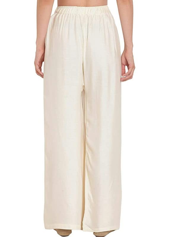 Fashion Gallery WomenS Rayon Relaxed Fit Palazzo Pants With Full Length Pull On Closure And Elasticated Flexible Waist|Palazzo