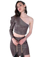 Ketch Women'S Polyester Mini Co-Ord Set (Khce000097_Black/Gold