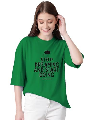 KOTTY Womens Cotton Blend Printed Oversized T-Shirts