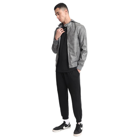 Bewakoof Mens Solid Regular Fit Full Sleeve Hooded Nylon Jacket