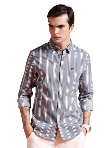 The Indian Garage Co Mens Slim Fit Shirt (0723-SHSTYD-04_Grey