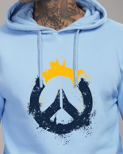 ADRO Mens Cotton Neck Hooded Sweatshirt (H24-M-PC-SK_Sky Blue