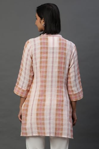 Aurelia Women's Checked Cotton Straight Kurti