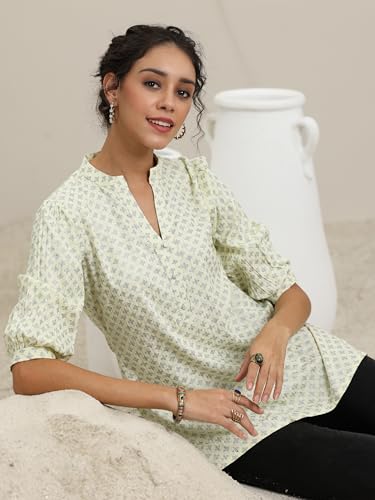 Libas Women's Cotton Blend Ethnic Motifs Regular Kurti