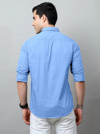 Tee Projekt Cotton Shirt for Men ll Front Pocket Shirt ll Stylish Long Sleeve Shirt ll Soild Regular Fit (Pack of 2)