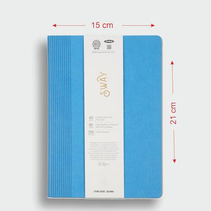 Anupam Sway Lined Journal Notebook, 192 Pages College Ruled Notebook, 80 Gsm Thick Paper, A5 Leather Textured Pu Cover With Desi