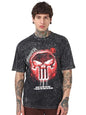 Bewakoof Official Marvel Merchandise Punisher Mens Graphic Print Oversized Fit Half Sleeve Round Neck Pure Cotton T-Shirt_66642