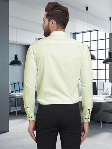 Pinkmint Mens Long Sleeve Button Down Shirt for Men Collared Casual Formal Soild Shirt