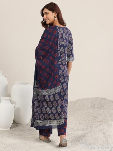 Libas WomenS Cotton Kurta Set (400192Oh_Blue