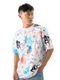 The Souled Store Official Marvel: Creative Chaos Men And Boys Short Sleeves Round Neck Multicolor All Over Printed Cotton Oversi