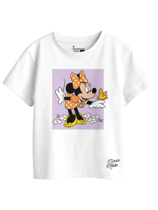 Bon Organik Girls Regular Fit T-Shirt (BON11418_White