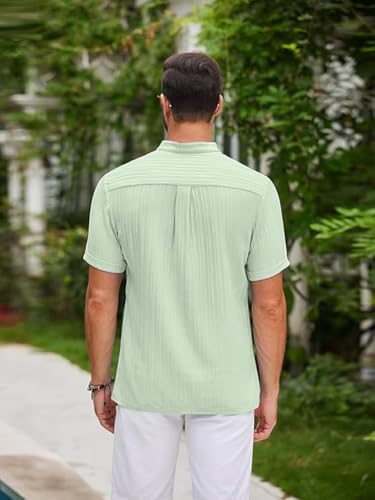 Greciilooks Solid For Casual Stylish Textured Regular Fit Green