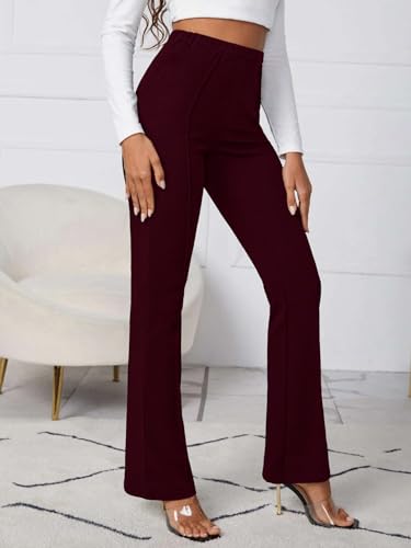 OM SAI LATEST CREATION Womens Yoga Dress Pants Stretchy Work Slacks Business Casual Office Straight Leg/Bootcut Elastic Waist w