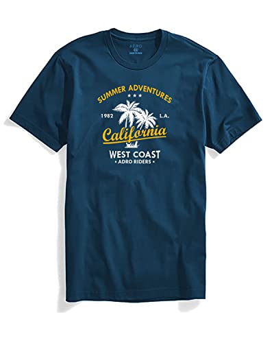 ADRO Summer Adventures California Mens Printed T-Shirt (M, Steel Blue)