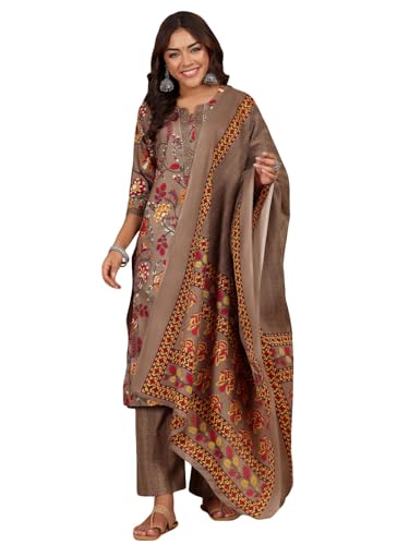 Varanga Women Ethnic Floral Printed Kurta WihTrouser & Dupatta