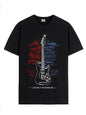 ADRO Guitar Design Printed T-Shirt for Men - 100% Cotton, Regular Fit, Soft Breathable Fabric. (RN23-M-GTR-BL_Black_XL)