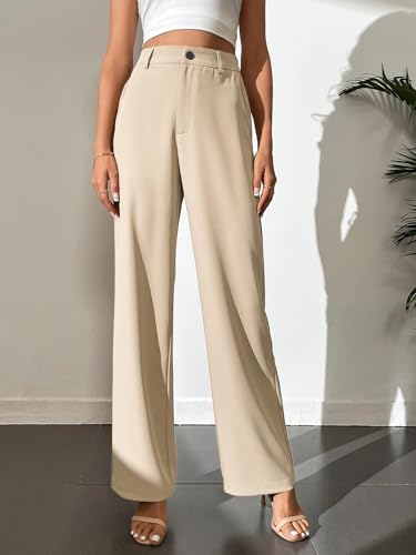 Toochki Trouser for Women | High Waist Trousers for Womens | Summer Track Pant | Casual Spandex Pants Beige