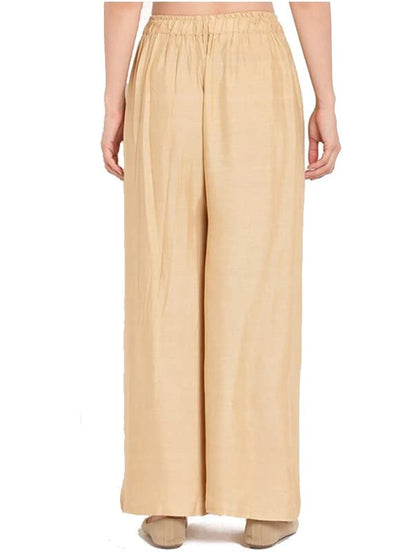 Fashion Gallery WomenS Rayon Relaxed Fit Palazzo Pants With Full Length Pull On Closure And Elasticated Flexible Waist|Palazzo