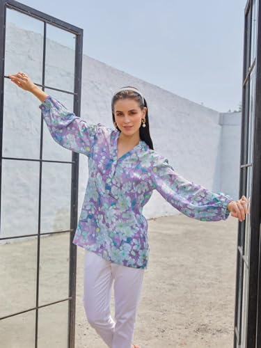 Leriya Fashion Printed Regular Fit Jeans Korean Trendi Western Tops For Women Stylish