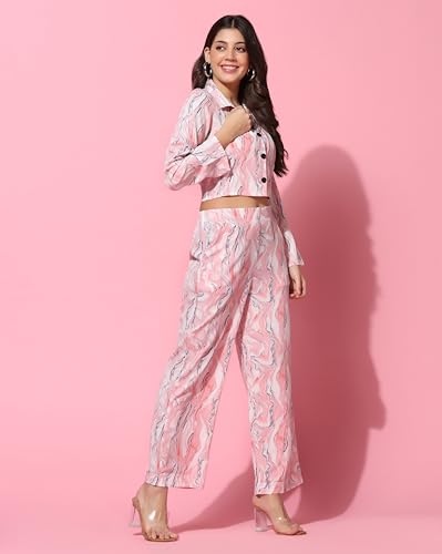 Tagdo Women'S Co-Ords Printed Dress Set (Shirt-Pair-5150)