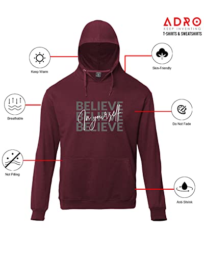 ADRO Believe in Your Self Printed Hoodie/Sweatshirt for Men