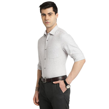 Turtle Men 100% Cotton Grey Solid Slim Fit Formal Shirts