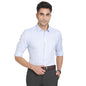 Turtle Men Giza Cotton Regular Fit Light Blue Self Design Formal Shirt