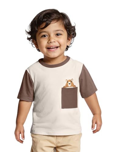 The Souled Store Regular T-Shirt: Mocha Mousse Regular Fit Graphic Printed Half Sleeve Boys Cotton T-Shirts