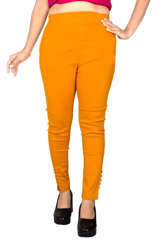 Fashion Gallery WomenS Cotton Blend Modern Fit Pants With Ankle Length Pull On Closure And Elasticated Flexible Waist|Stretchab