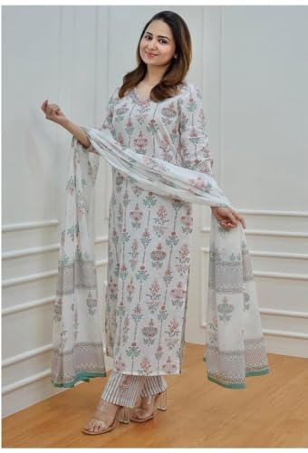 LookMark Women Kurta Set: Unleash Your Inner Diva: Embrace the Ethnic Charm with Our Exquisite Collection of Printed Kurtis, Pants, and Dupattas!