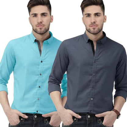 Pinkmint MenS Combo Shirt For Men Long Sleeve Regular Fit Formal Wear Casual Wear