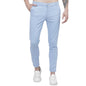 The Indian Garage Co Men Slim Fit Solid Mid-Rise Stretchable Chinos Lt Blue
