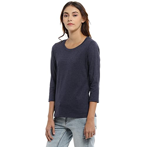 Campus Sutra Womens Blue Denim Full Sleeve Regular Fit Top for Casual Wear | Structured Top Crafted with Comfort Fit and High-P