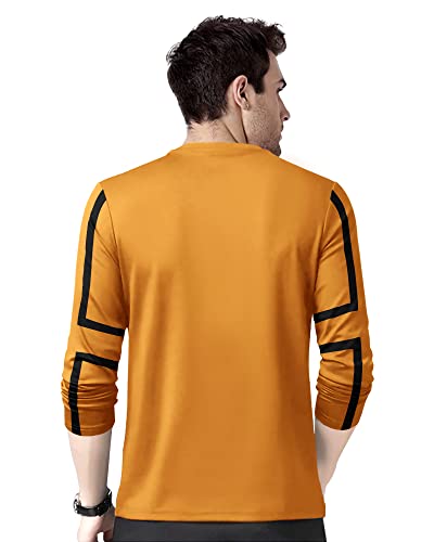EYEBOGLER Mens Round Neck Full Sleeves Regular Fit Printed T-Shirt