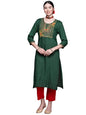 anubhutee Women's Viscose Rayon Yoke Zari Embroidered Kurta with Palazzo Set