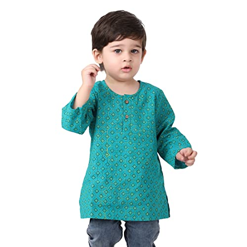 Fabindia Baby-Boy's Cotton Printed Regular Kurta