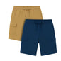 Nobero MenS Bermuda Shorts (1M-Bwsh-R0082_Oat Milk/Navy Blue