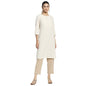 Fabindia Women Cotton Linen Knee Length Kurta Natural