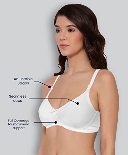 Lyra 551 Diana Spacer Full Coverage Premium Cotton C-Cup Bra For Women White