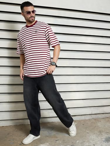 High Star MenS Relaxed Fit T-Shirt (Hsmtss24S1_Red