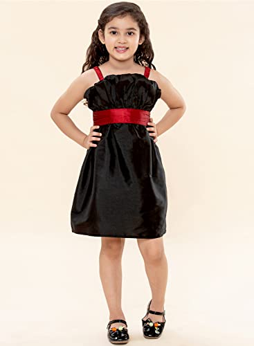 A.T.U.N. (ALL THINGS UBER NICE) Girls Solid Fit and Flare Dress Black-Maroon